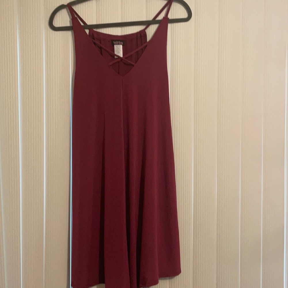 Burgundy handkerchief cut dress